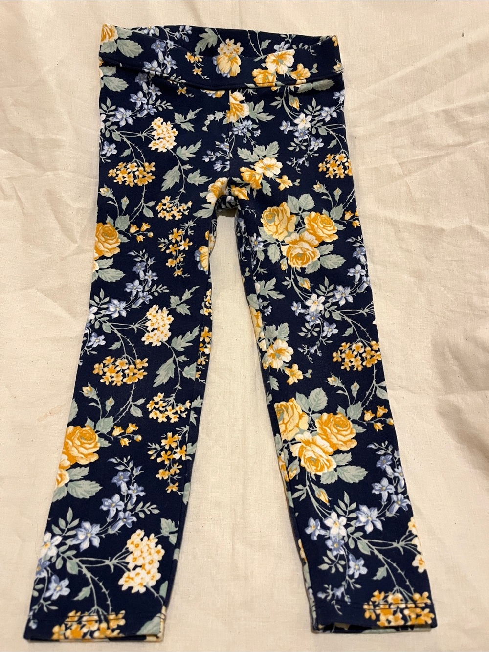 Janie and Jack Like New Girls Leggings | Size 4 | blue/floral EUC